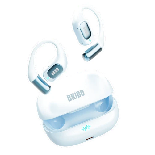BKIBD Open Ear Headphones Wireless Earbuds Bluetooth 5.4 Noise Cancelling Headphones Touch Control Air Conduction Sport Headsets IPX6 Waterproof Earphones Over Ear Headphones Running Workout (Blue)