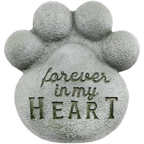 AuldHome Design AuldHome Dog Pawprint Memorial Stone; Pet Cat or Dog Bereavement Gift Yard Decor