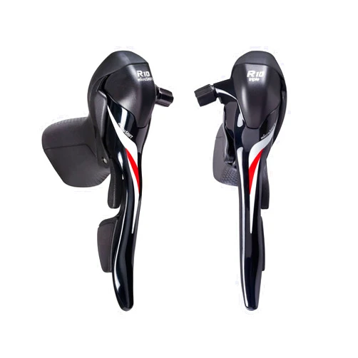 microSHIFT R10 Drop Bar Shift Lever Set - 3 x 10-Speed, Shimano Compatible, Black