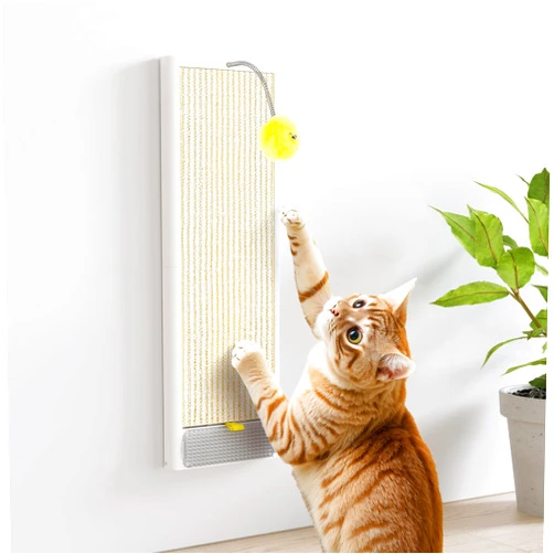 SVD.PET Cat Scratcher, Sisal Cat Scratching Board w/Replaceable Sisal Pad, Self-Groom Brush & Cat Toys, Vertical Cat Wall Scratcher, Cat Scratching Post for Indoor Wall, Furniture Protection