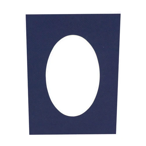 Poster Palooza 16x20 Mat Bevel Cut for 13.5x17 Photos - Precut Navy Blue Oval Shaped Photo Mat Board Opening - Acid Free Matte to Protect Your Pictures - Bevel Cut for Family Photos, Pack of 1 Matboard