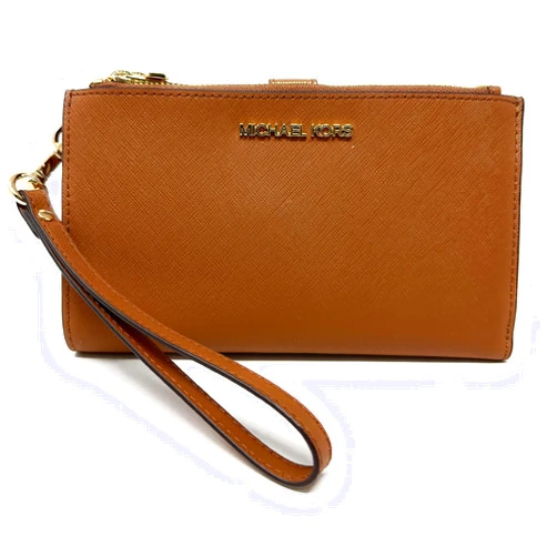 Michael Kors Women's Jet Set Travel Double Zip Wristlet Wallet Saffiano Leather