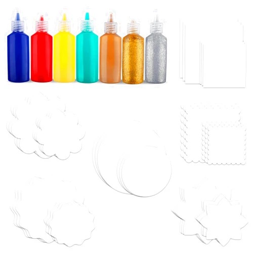 TingingYuli Easter Arts and Crafts for Kids Ages 4-8,Paint Spin Art Machine Refill Pack,Art Craft Set of 36 Cardboard Pieces and 7 Bottles Color (Paint Refill US)