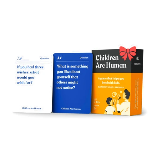 Parents Are Human Children are Human | 140 Conversation Cards to Help Bond with Kids | Card Game for Elementary School Children | Designed by Experts for Grades 2-5 | Ages 7-10+