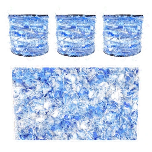 CHENURORA Hand-Blended Multifiber Multicolored Fancy Yarn Subtle Shimmering Threads for Knitting Crocheting Crafts DIY, Set of 3 Rolls (Shimmering Blue)