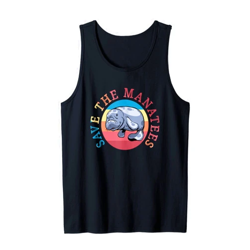 Herbivorous Marine Mammals Animals Rescuer Save The Manatees Sea Cow Trichechidae Manatees Rescue Tank Top