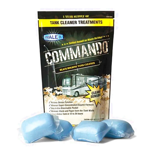 Walex Commando RV Black Holding Tank and Sensor Cleaner, Camper Trailer Black Holding Tank Drop-Ins Pods Tabs, Ocean Mist
