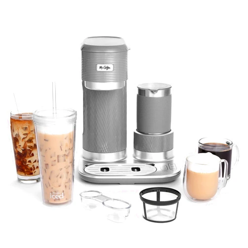 Mr. Coffee 4-in-1, Latte Lux, Iced, Hot Coffee Maker, with Built-In Milk Frother, Single-Serve, 22 Ounces