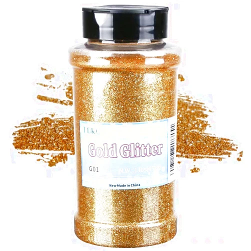 TORC Gold Fine Glitter 1 Pound 16 OZ Glitter Powder for Tumblers Resin Crafts Slime Cosmetic Nail Painting Festival Decoration