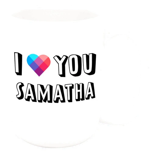 Bouncing Brick Designs I Love You Samatha Coffee Mug - Personalized Ceramic Cup with Name, Custom Mug, Customized Birthday/Christmas Gift, Holiday Present, 11 Oz