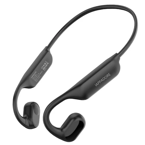 Iappadore Sports Open-Ear Headphones, Bone Conduction Headphone Bluetooth 5.3 Touch-Slide Control, 10H Playtime, IPX4 Sweatproof Waterproof Headphones for Running, Cycling, Walking, Gym (Black)