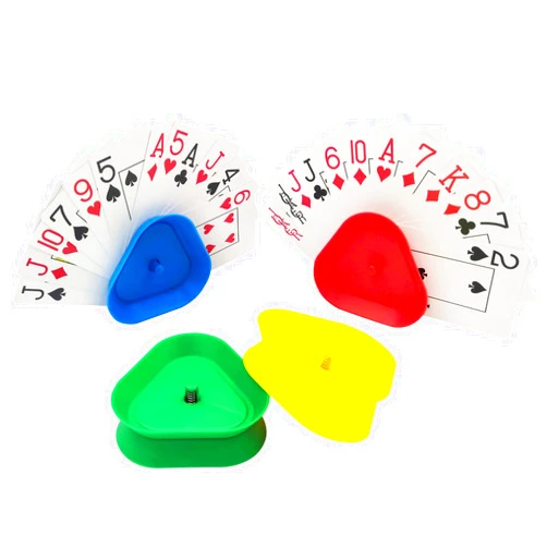 Yuanhe Playing Card Games Holder - 4Pack Little Hands Cards Tray for Kids, Seniors,Hands Free Cards Holders for Cards Game, Poker Parties, Family Card Game Nights