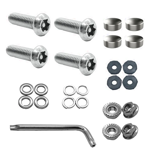 Moitekit Anti Theft License Plate Screws Kits-4 Pcs Button Head Rustproof Stainless Steel Car Tag Plate Mounting, M6x20mm 1/4