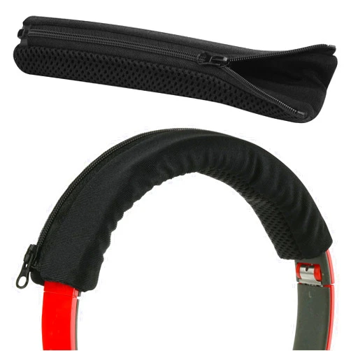 Cosmos 2 Pcs Headphone Headband Cover Sleeve Headband Protector Headphone Protective Cushion Pad with Zipper Installation, Black