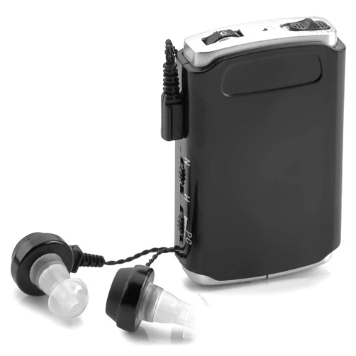 MEDca Sound Amplifier - Pocket Sound Voice Enhancer Device with Duo Mic/Ear Plus Extra Headphone and Microphone Set, Personal Hearing Amplifier Device by MEDca