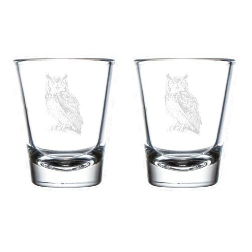 MIP Set of 2 Shot Glasses 1.75oz Shot Glass Gift Owl