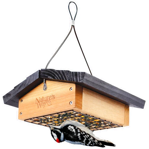 Nature's Way Bird Products CWF2 Cedar Suet Upside-Down Bird Feeder, Black