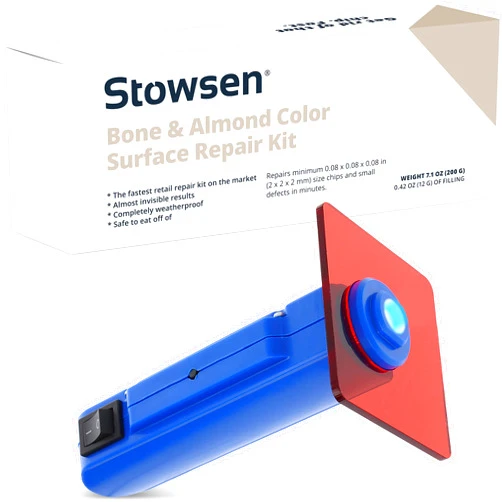 STOWSEN Bone & Almond Color Surface Repair Kit - Fix Chips & Defects in Minutes | Repair Tiles Bathroom Fixtures and Countertops with Ease | for Porcelain Ceramic Fiberglass Corian and Enameled Surfaces
