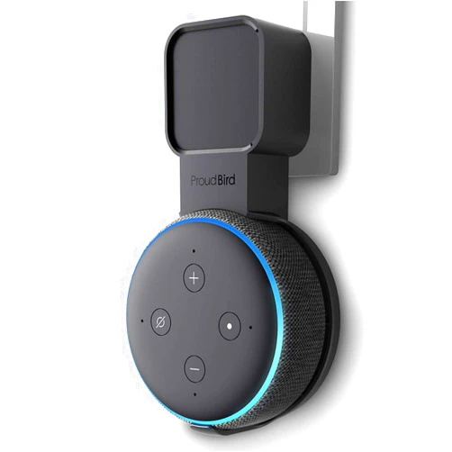 GGMM Outlet Wall Mount Holder for Echo Dot 3rd Generation Plug Wall Mount Space Saving with Cable Management Echo Dot 3rd Gen Smart Home Devices Speakers Hanger Without Messy Wires Holder Wall Mount Black