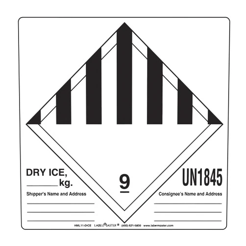Labelmaster HML11-DICE Dry Ice Label, Hazmat, 4.75