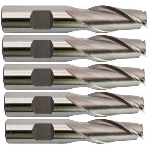 CME Tools CME 5 pcs M42 Cobalt End Mills, Square Nose, Bright (Uncoated) Finish, 5/8