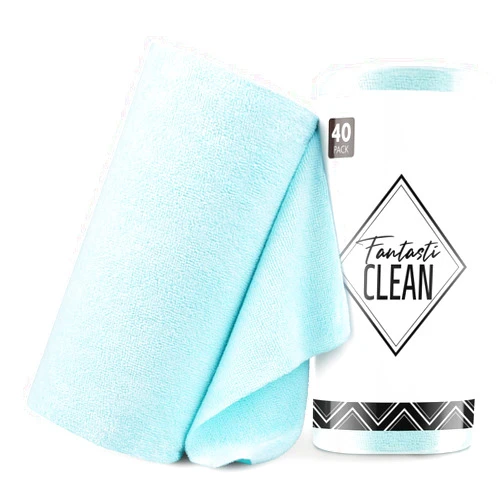 Fantasticlean Microfiber Cloths in a Roll, Reusable Washable Tear Away Cleaning Rag Towels, for Car, House, Garage or Kitchen, 12
