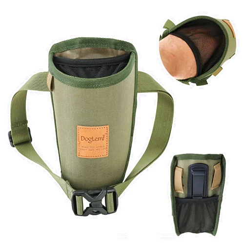ETIAL Dog Treat Pouch for Pet Training, 3 Ways to Wear, Adjustable Waist/Shoulder Belt Bag, Built-in Poop Bag Dispenser, Elastic Mesh Top (Army Green)
