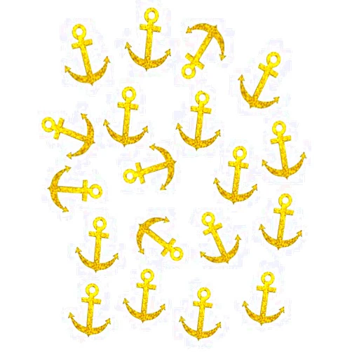 Vaujory Double -Side Glitter Gold Anchor Paper Confetti Table Confetti for Birthday Party Baby Shower Decoration, 100pcs