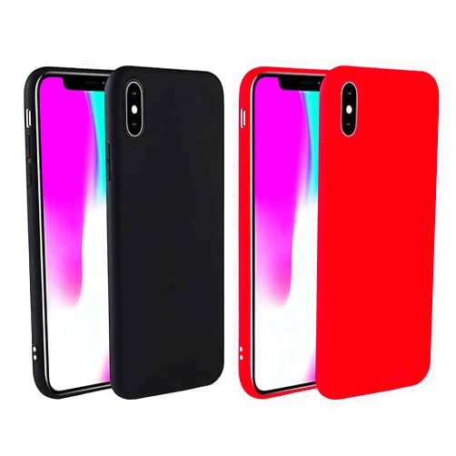 IBarbe [2pack] iBarbe Compatible with iPhone XR 6.1 inch Case,Slim Fit Ultra Thin Cover Anti-Scratch Anti-Fingerprint Protective Anti-Scratch TPU Cover Case for iPhone XR 6.1 inch, Red+Black