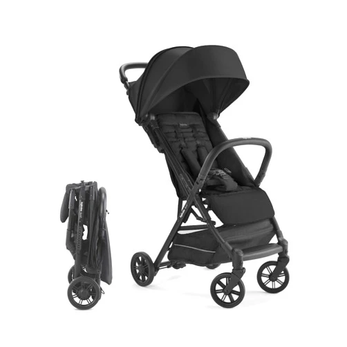 Inglesina Quid Stroller, Onyx Black - Compact, Airplane Travel Stroller for Babies & Toddlers 3 Months to 50 lbs - Lightweight - Easy to Open - BPA Free