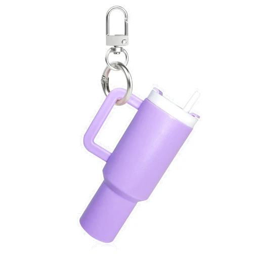 LAEKOU Mini Cup Keychain, Tumbler Keychains Chapstick Holder for School Bag Lip Balm, Cute Key Chain Accessories