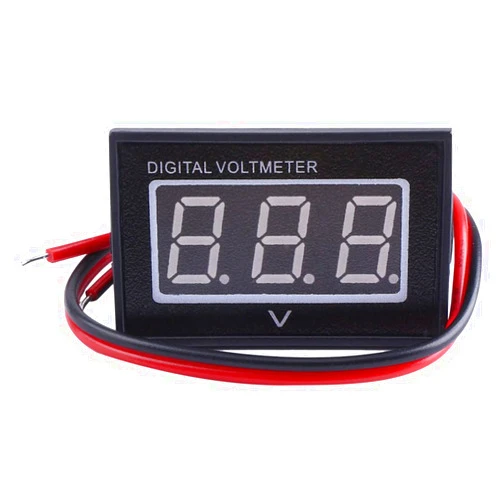 DROK® Waterproof LED Digital Voltmeter 0.40'' DC 3-30V Voltage Meter Gauge Panel 12V/24V Volt Tester Power Monitor with 2 Wires Blue Digital Display for Solar Panel Car Auto Battery Monitoring