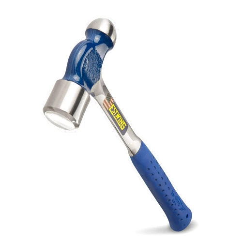 ESTWING Ball Peen Hammer - 24 oz Metalworking Tool with Forged Steel Construction & Shock Reduction Grip - E3-24BP