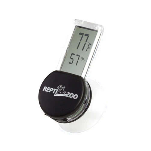 REPTI ZOO Reptile Terrarium Thermometer Hygrometer Digital LCD Display Pet Rearing Box Reptiles Tank Thermometer Hygrometer with Suction Cup