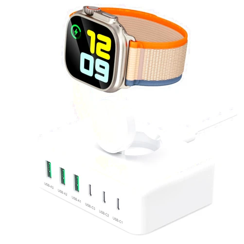 Dulums 125W Fast Charger Station,for Apple Watch 7-in-1 USB C Wall Charging Station Wireless Multiport Desk Charger Type C Block Hub Power Adapter Power for iPhone15/14/13/12/11,iPad/Pro,Galaxy S23 Ultra,S23