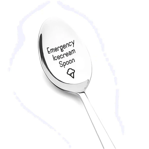 Guqqeuc Funny Icecream Spoon Christmas Gifts for Grandpa Dad Ice Cream Lover Gifts for Women Men Birthday Gifts for Daughter Son Dessert Spoons Ice Cream Lover Gifts for Friend Family