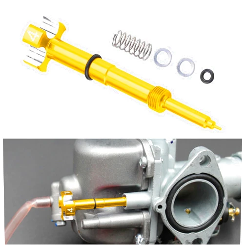 Zufoty Carb Mixture Screw, Carburetor Adjuster Screw, Motorcycle Air Fuel Mixture Screw, Universal Air/Fuel Mixture Screw Adjuster Compatible with Honda Yamaha Kawasaki Suzuki CRF YZF WR KXF KLX RMZ (Gold)