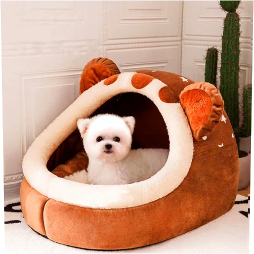 CkuionMax Winter Dog Bed Self-Warming Puppy House Cozy Cat Sleeping Tent Cave Beds Indoor Kitten Nest Kennel Hut for Small Medium Dog Cats