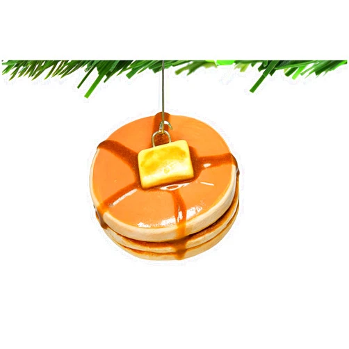 The Brooklyn Vibe Pancake Ornament | Breakfast Food Christmas ornament, Mini Buttermilk Stack with Maple Syrup, Perfect Gift for Brunch Foodies