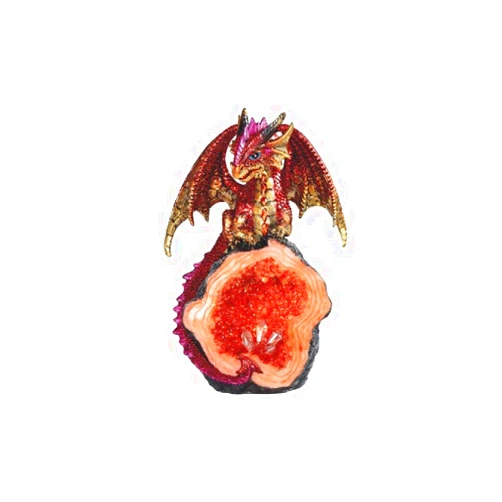 GSC 71803 8 Inch Dragon Figurine Red with Crystal