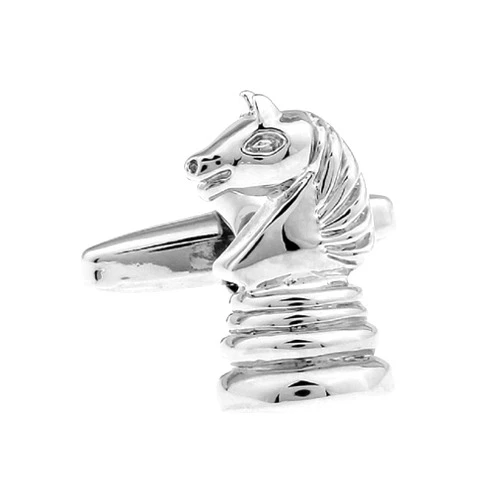 MRCUFF Chess Knight Pair Cufflinks in a Presentation Gift Box & Polishing Cloth