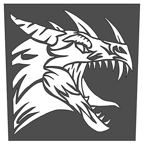 Rubstamper Dragon Stencil 1-5.5x5.5 inch Reusable Stencil Drawing Template Flexible Clear Plastic Sheets 0.15mm Thick SL-498