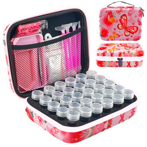 LIRUNQIU Diamond Painting Storage Containers, 30 Slots Diamond Painting Accessories and Tools Kits Storage Box for Jewelry Beads