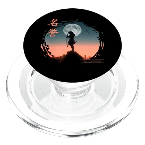 The Ghost Samurai Sword Futuristic Ghost Samurai Japanese Cyberpunk Samurai PopSockets PopGrip for MagSafe