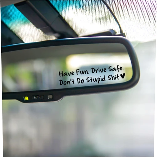 Miarita 3X Drive Safe, I Love You Rearview Mirror Decal, Car Window Decals, Car Stickers for Women, I Love You Drive Safe Mirror Sticker (Have Fun. Drive Safe Black)