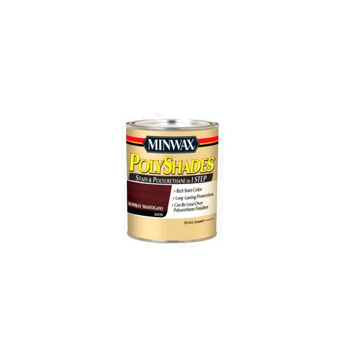 Minwax 219804444 Polyshades - Stain & Polyurethane in 1 Step, 275 VOC, 1/2 pint, Bombay Mahogany, Satin