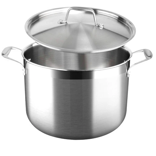 Duxtop Whole-Clad Tri-Ply Stainless Steel Stockpot with Lid, 8 Quart, Kitchen Induction Cookware