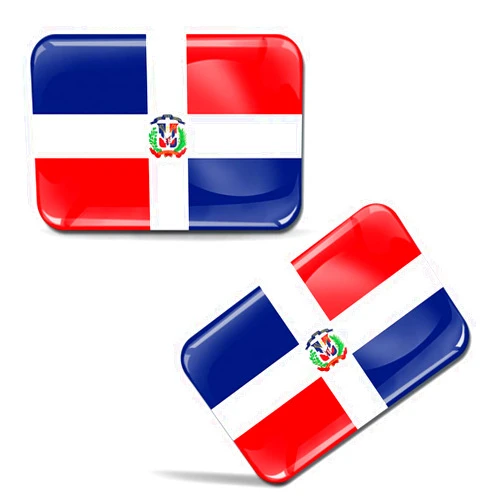 BiomarLabs Biomar Labs 2 x 3D Stickers Dominican Republic Dominicana National Flag F 212