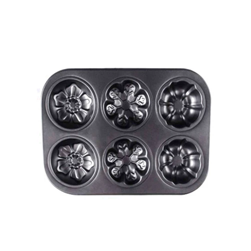 Zgs78hh 6 Cavity Star Heart Cupcake Mold,Cake Muffin Pans Carbon Steel Kitchen Baking