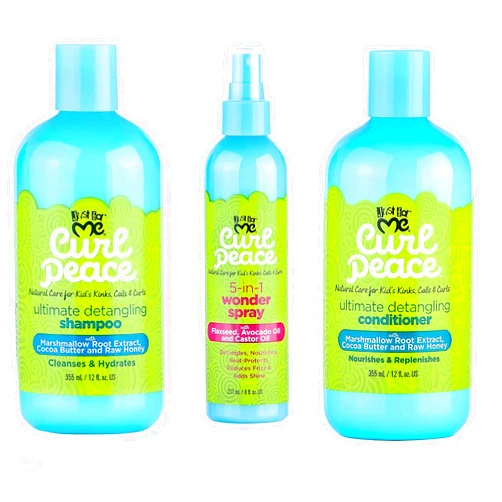 Just For Me Kids Curl Peace Hair Products Combo (SHAMPOO, CONDITIONER & WONDER SPRAY)